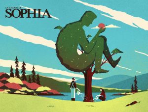 Illustrazione di copertina rivista La chiave di Sophia